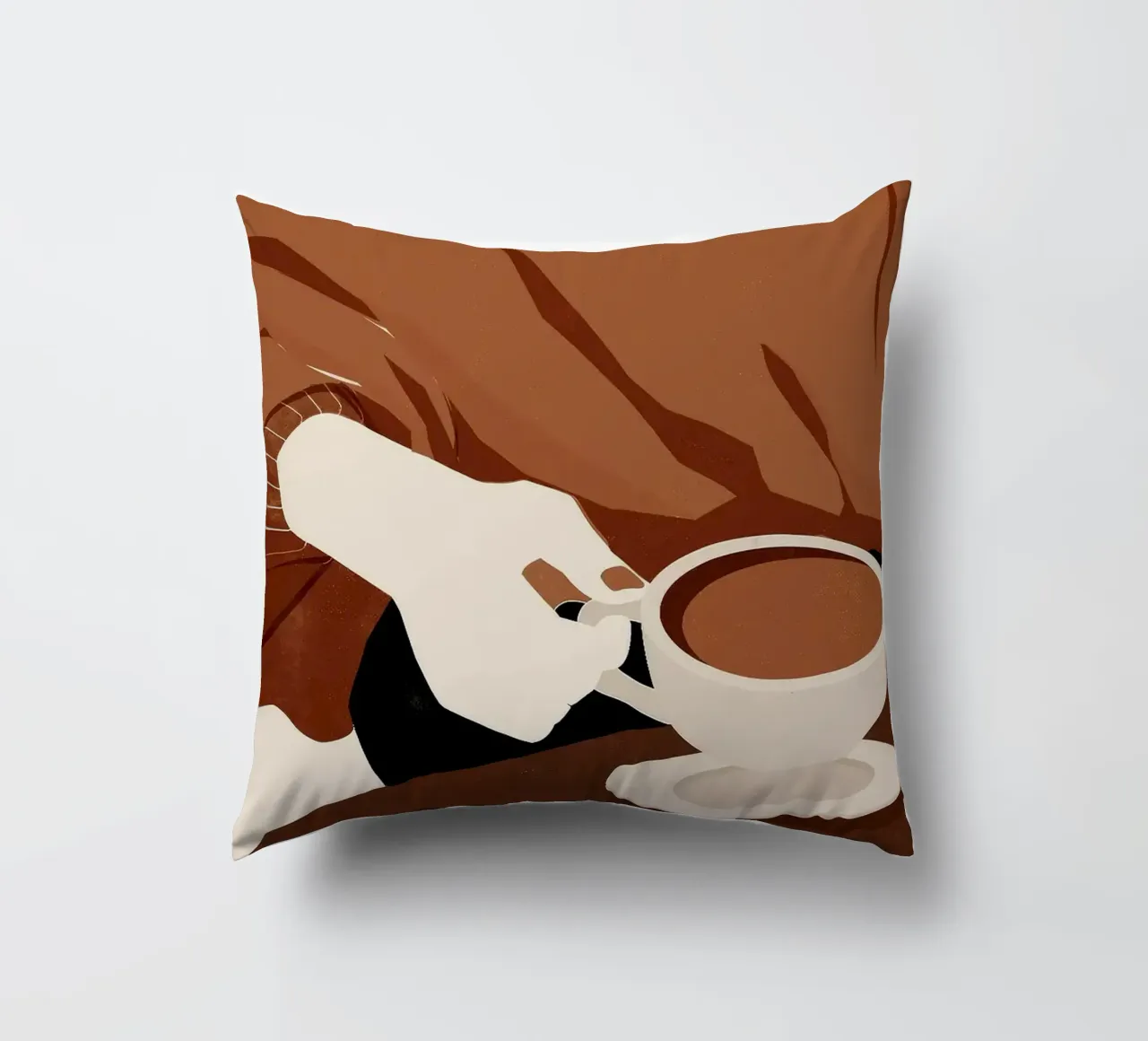 Kaffeetasse Untertasse Hand Pullover Kissen von Luke Yaeger