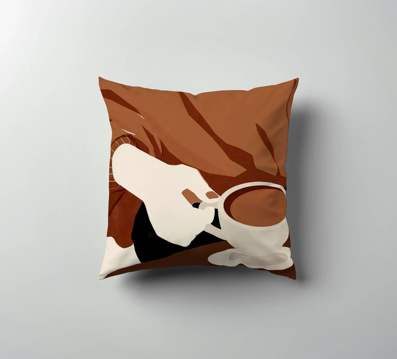 tazza da caffè piattino maglione a mano cuscino da Luke Yaeger