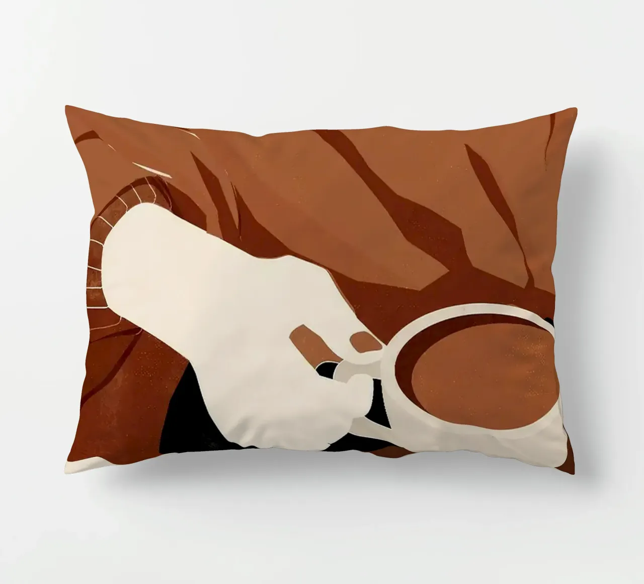 Kaffeetasse Untertasse Hand Pullover Kissen von Luke Yaeger