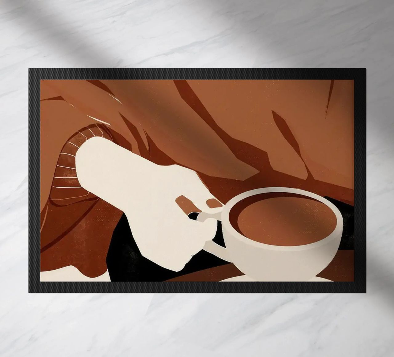 tazza da caffè piattino maglione a mano zerbino da Luke Yaeger