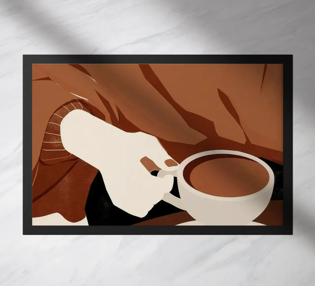 tazza da caffè piattino maglione a mano zerbino da Luke Yaeger