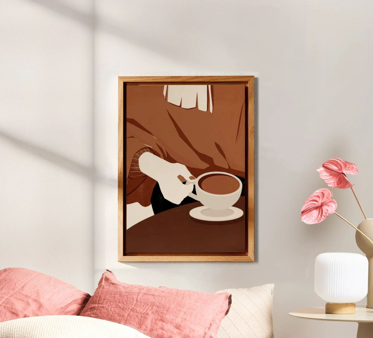 tazza da caffè piattino maglione a mano alluminio dibond da Luke Yaeger
