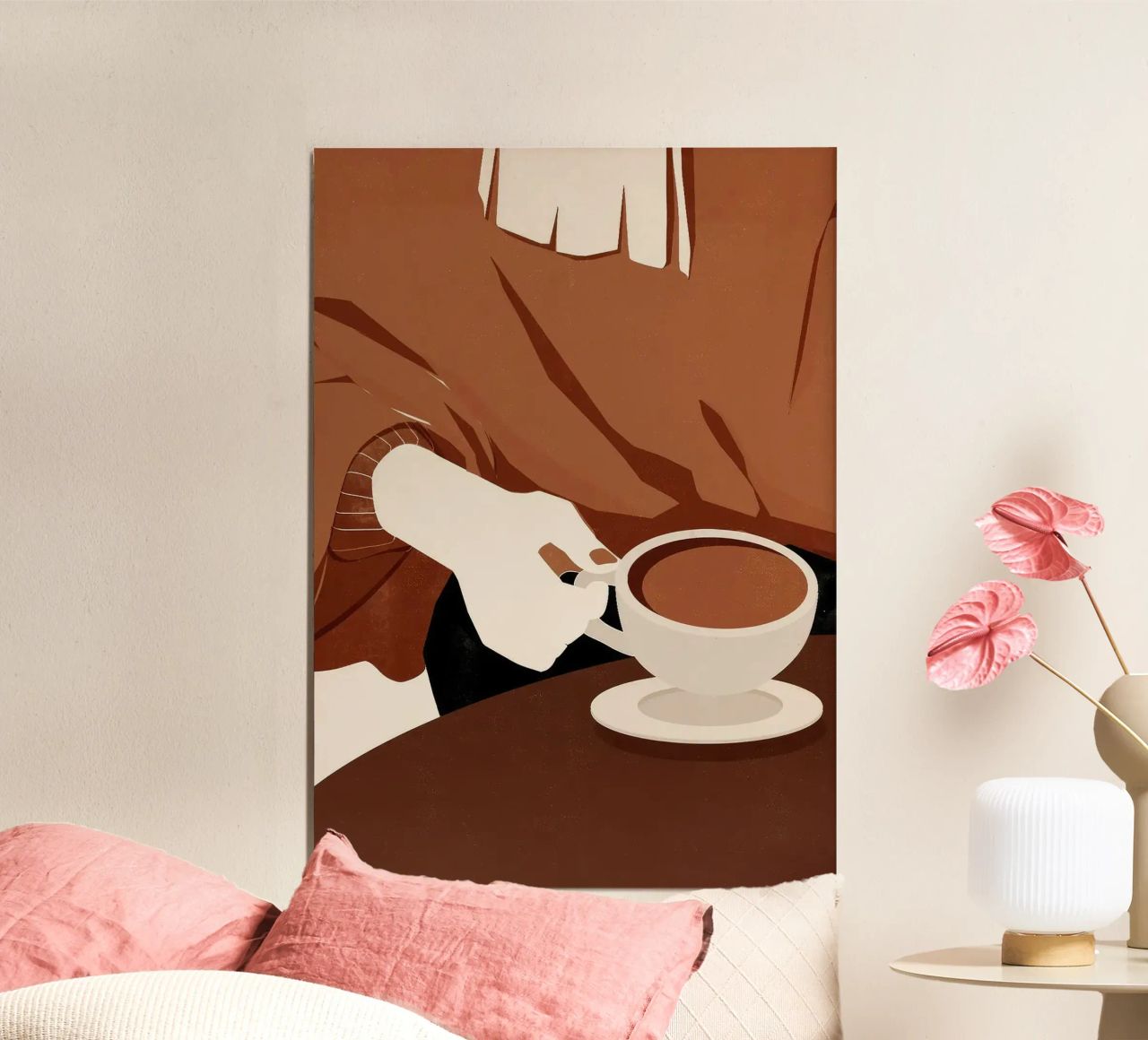 tazza da caffè piattino maglione a mano alluminio dibond da Luke Yaeger