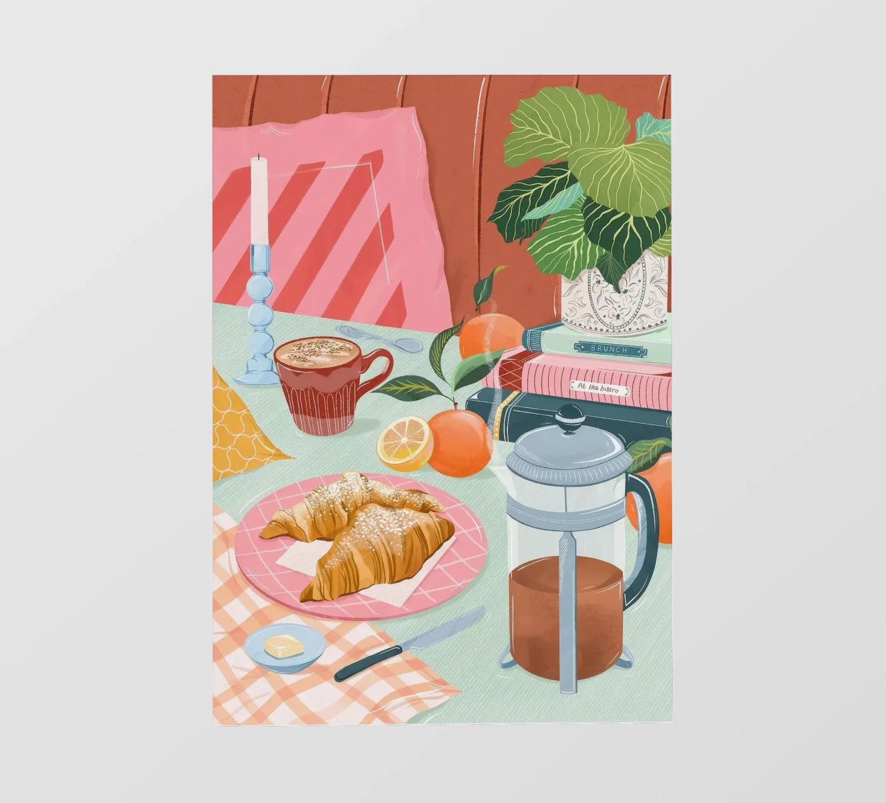 croissant e caffè telo in pvc da Luke Yaeger