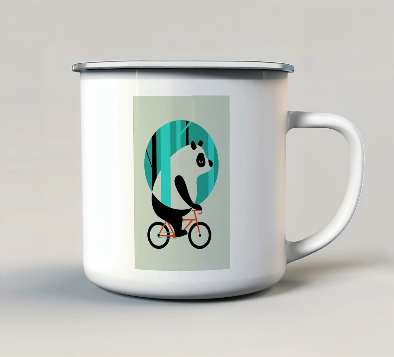 Panda Ride tazza in smalto da Doozal