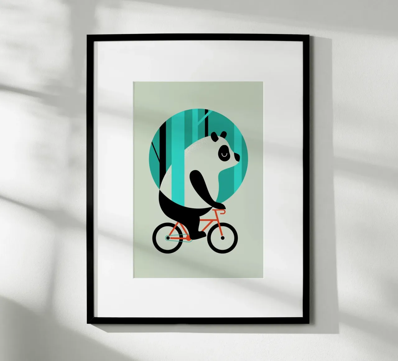 Panda Ride poster con telaio in plastica da Doozal
