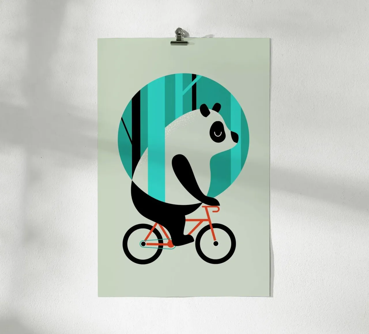 Panda Ride poster con telaio in plastica da Doozal