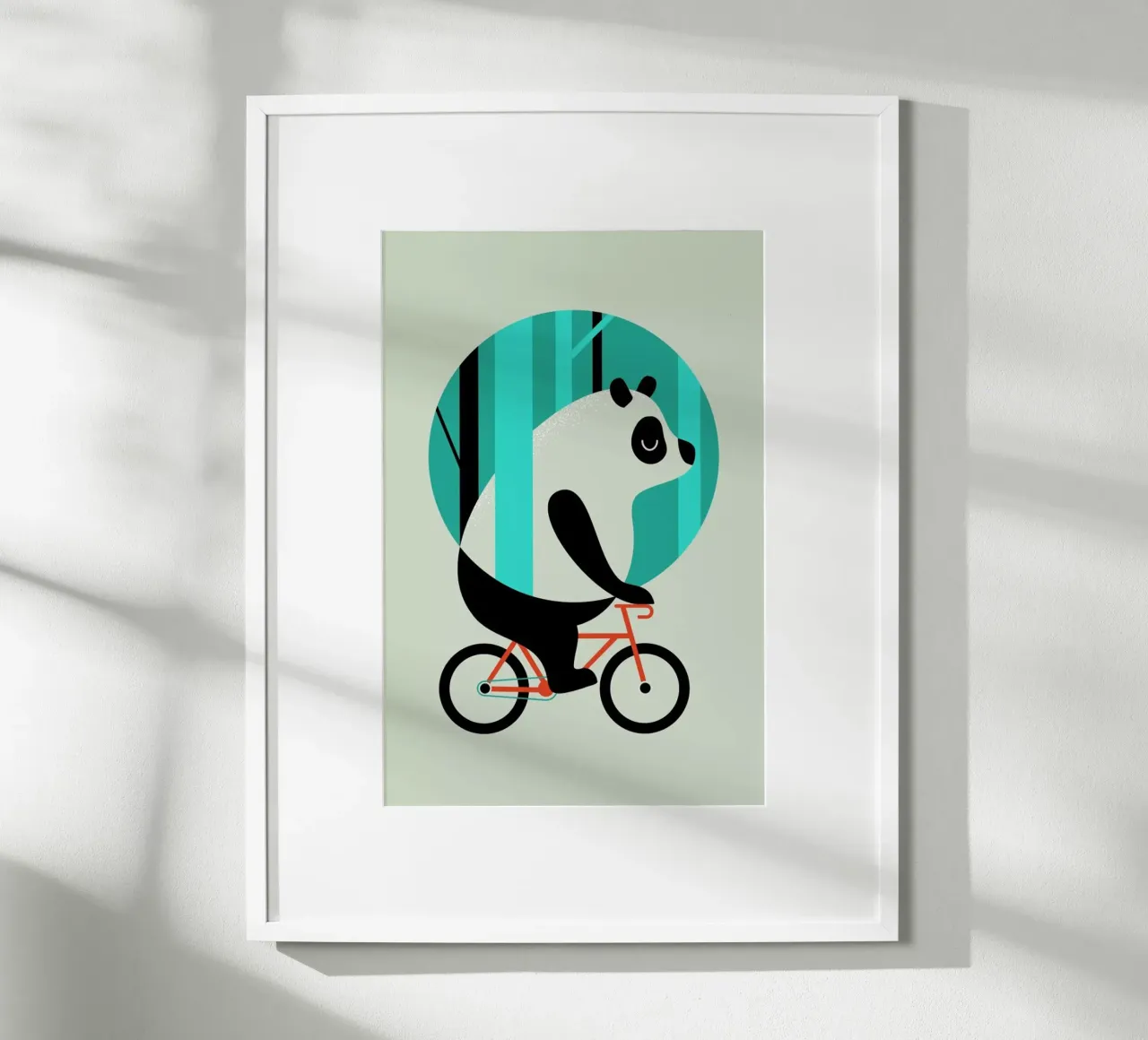 Panda Ride poster con telaio in plastica da Doozal