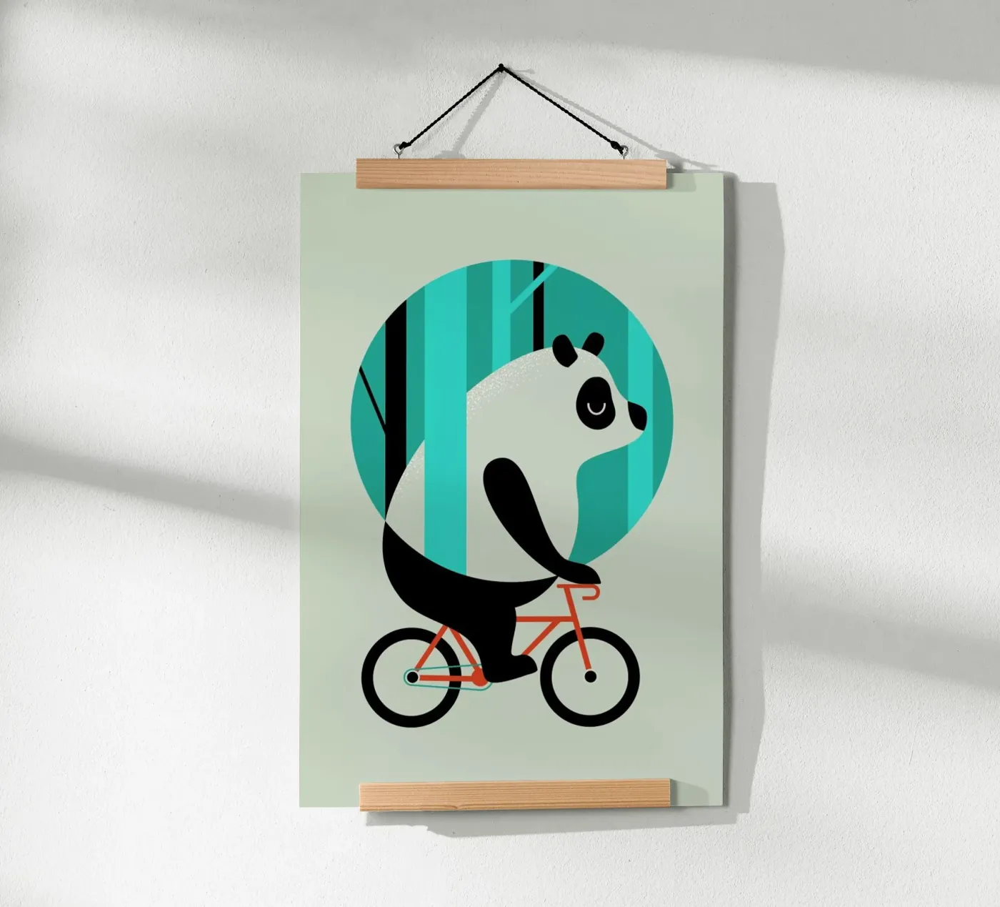 Panda Ride poster van Doozal