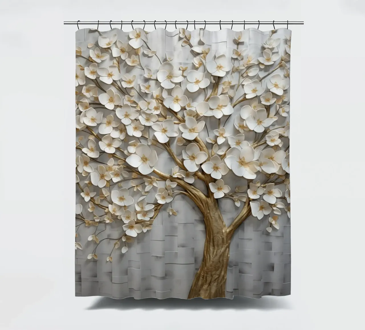 Albero d'oro con fiori tenda da doccia da Imagine