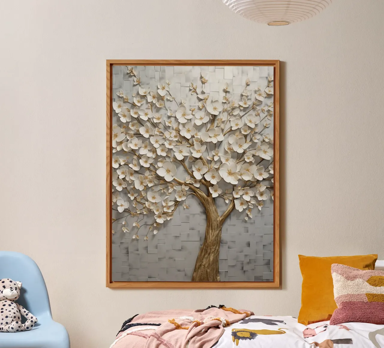 Albero d'oro con fiori alluminio dibond da Imagine