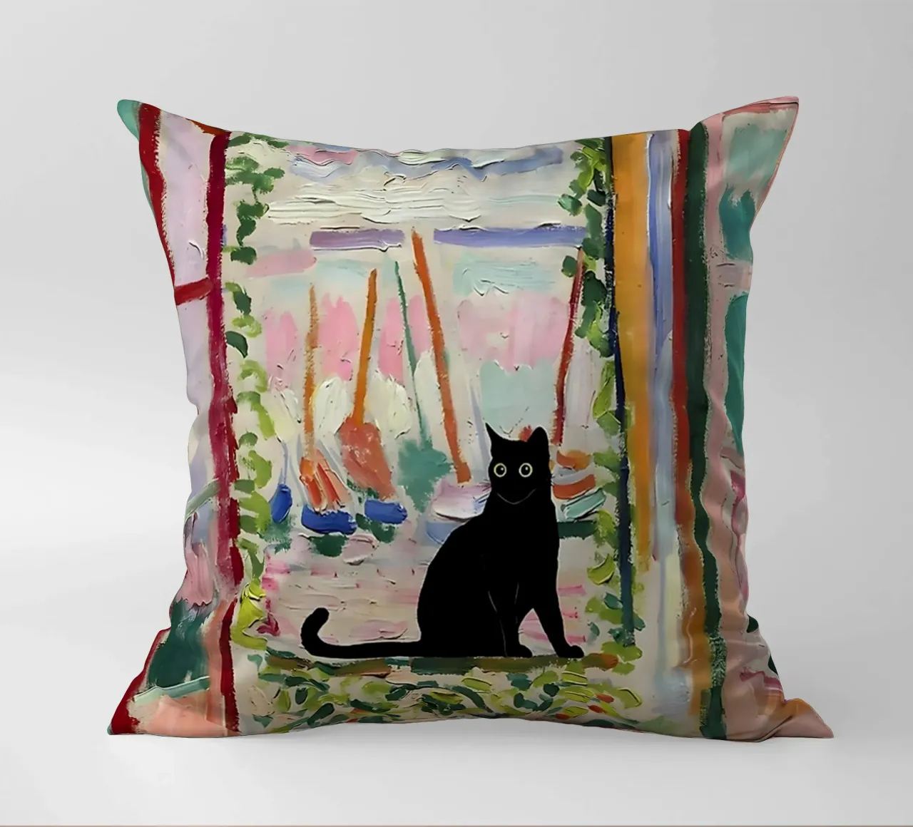 Stampa gatto Matisse Open Window cuscino da MinaHome