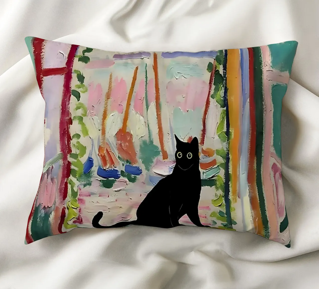 Stampa gatto Matisse Open Window cuscino da MinaHome