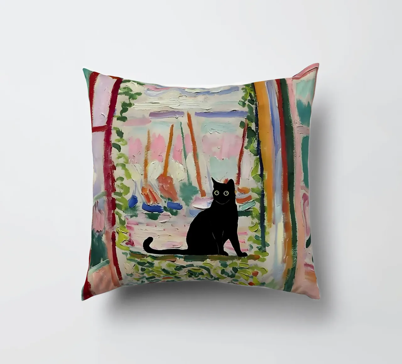 Stampa gatto Matisse Open Window cuscino da MinaHome