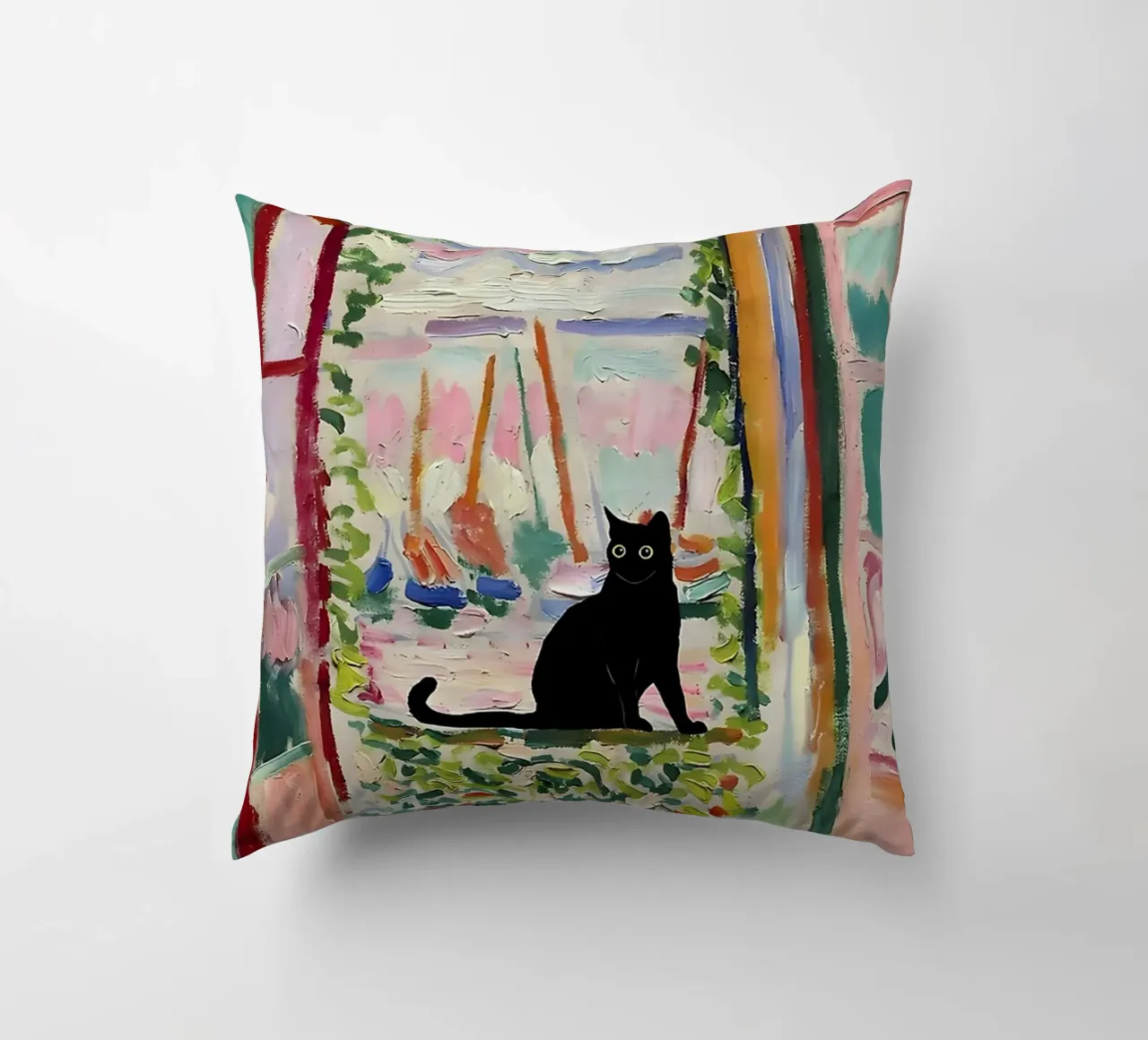 Stampa gatto Matisse Open Window cuscino da MinaHome