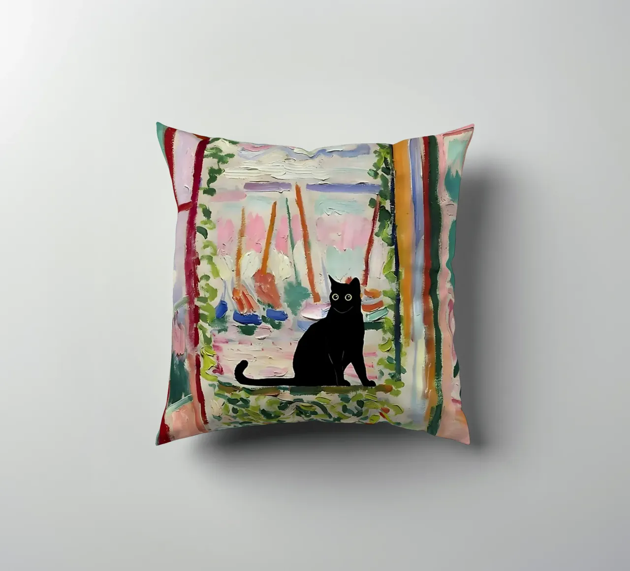 Stampa gatto Matisse Open Window cuscino da MinaHome