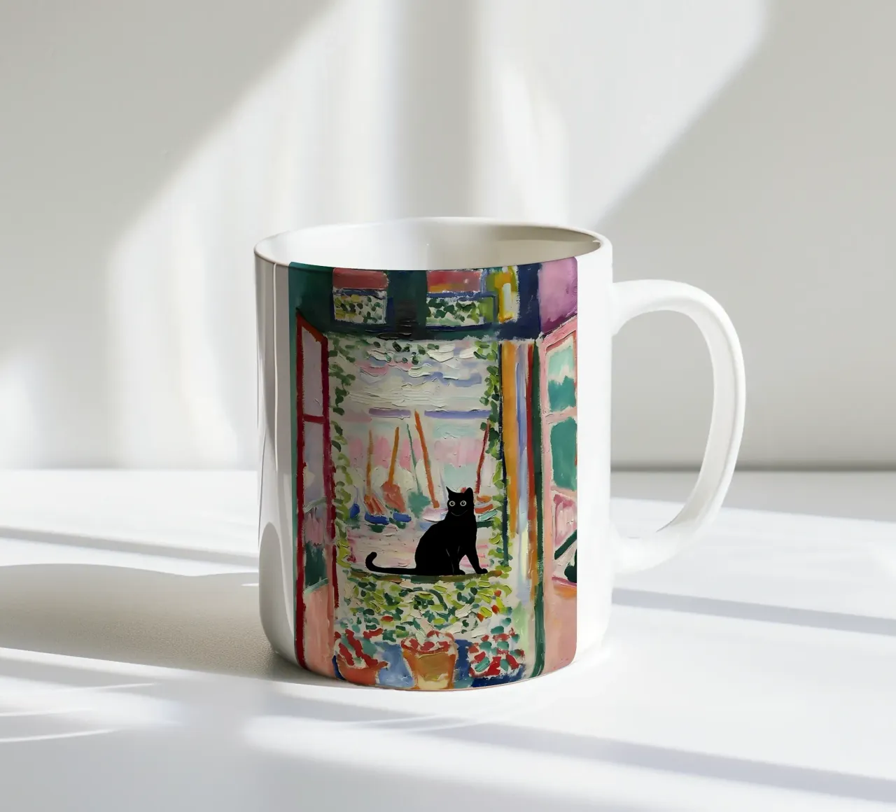 Stampa gatto Matisse Open Window tazza in ceramica da MinaHome