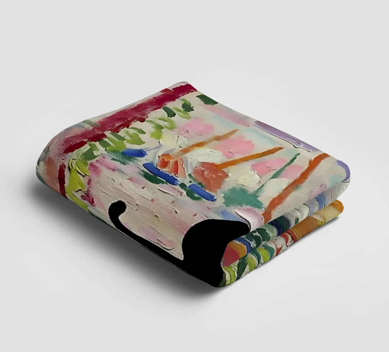 Cat Print Matisse Open Window towel by MinaHome