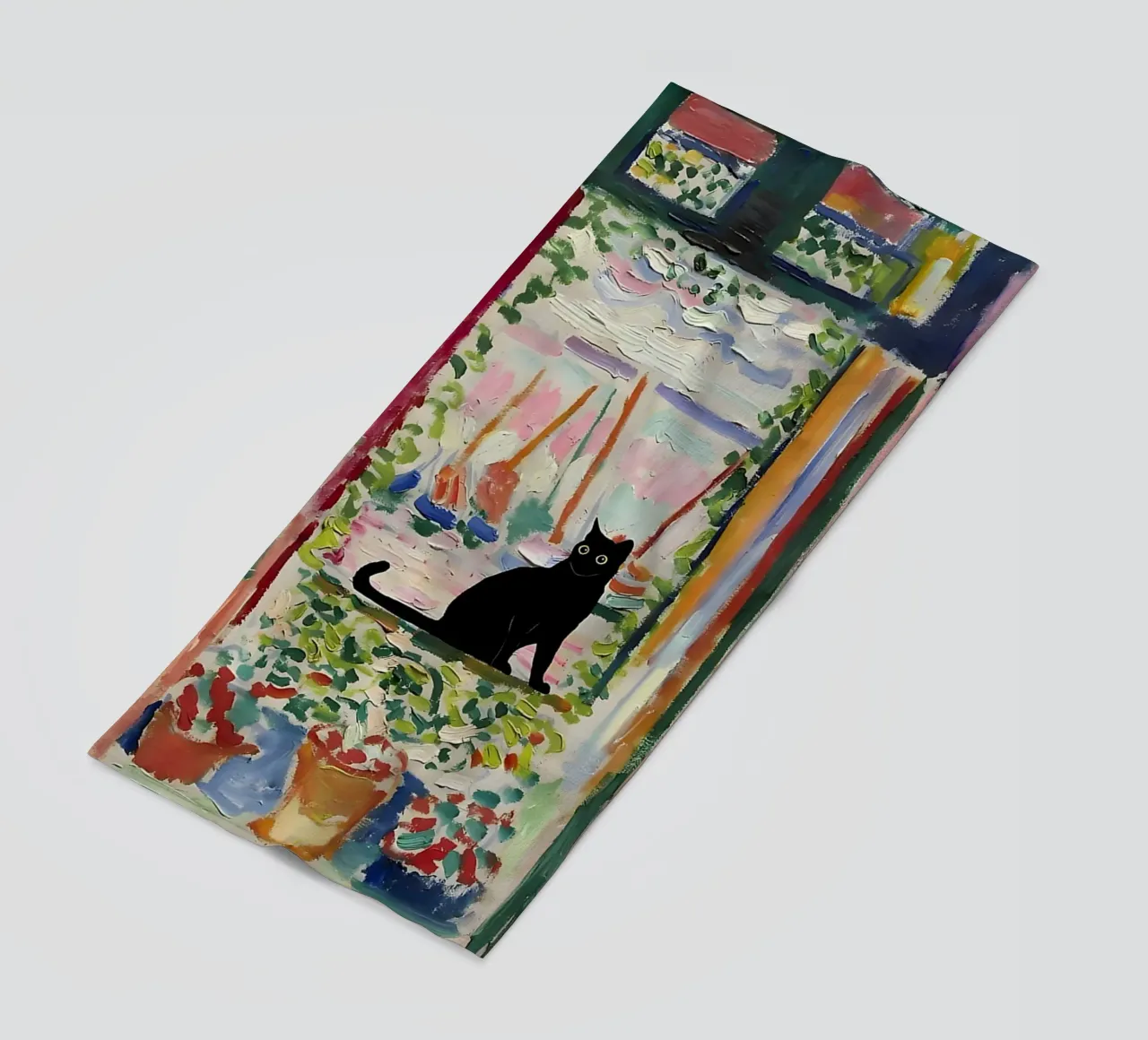 Stampa gatto Matisse Open Window telo mare da MinaHome