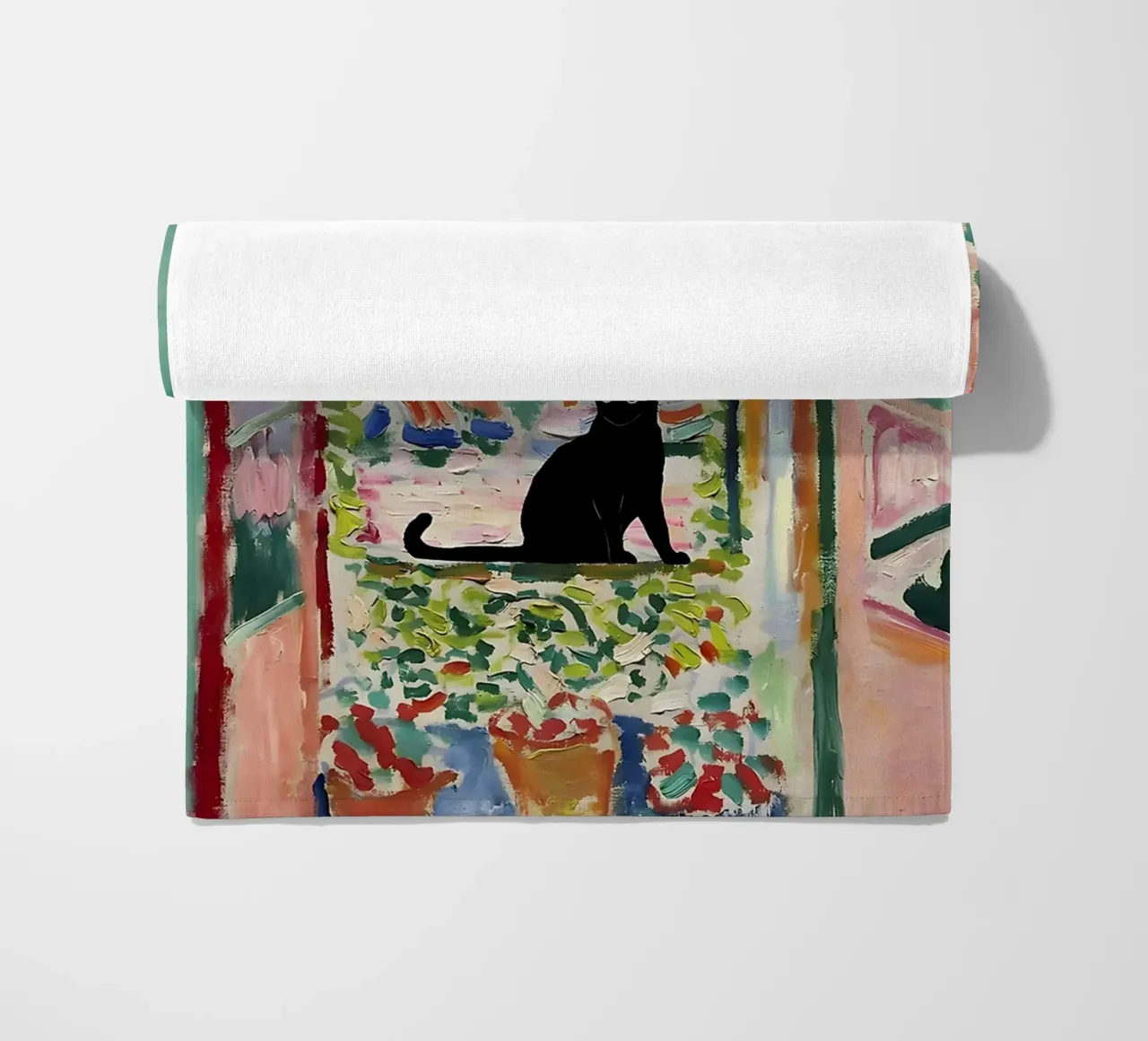 Stampa gatto Matisse Open Window telo mare da MinaHome
