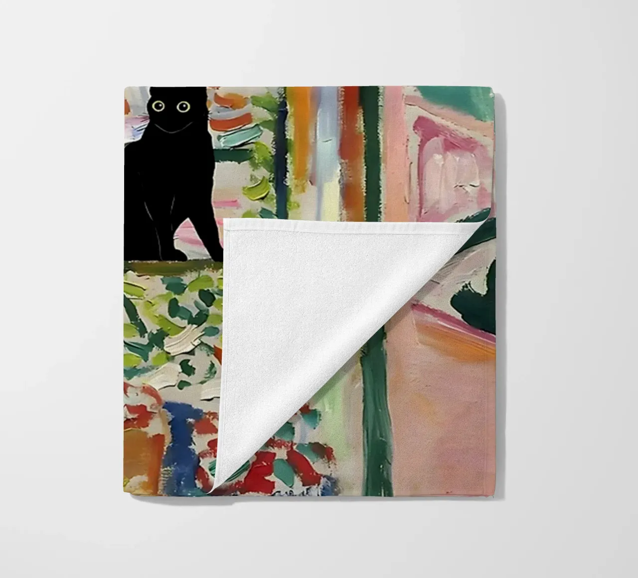 Stampa gatto Matisse Open Window telo mare da MinaHome