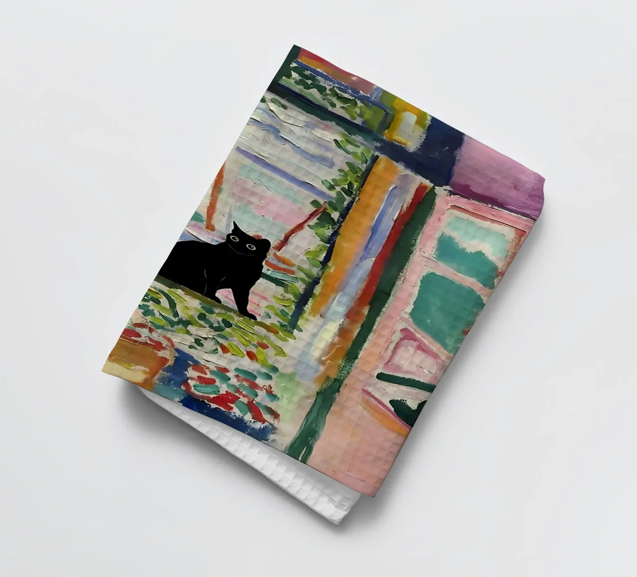 Cat Print Matisse Open Window Geschirrtuch von MinaHome