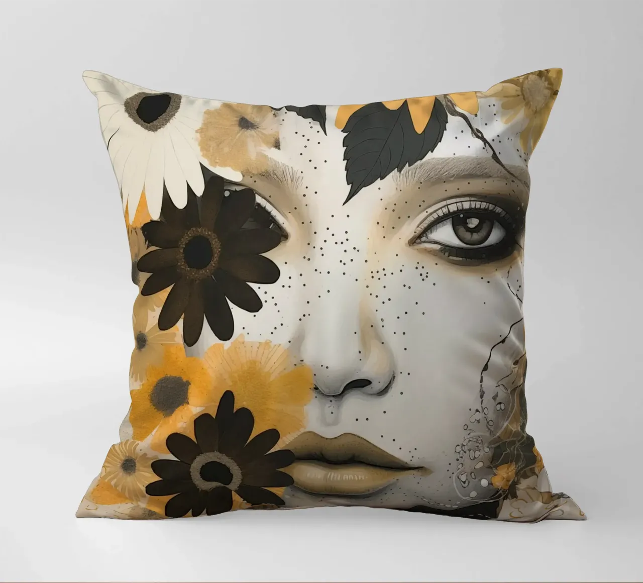 Donna con fiori cuscino da Imagine