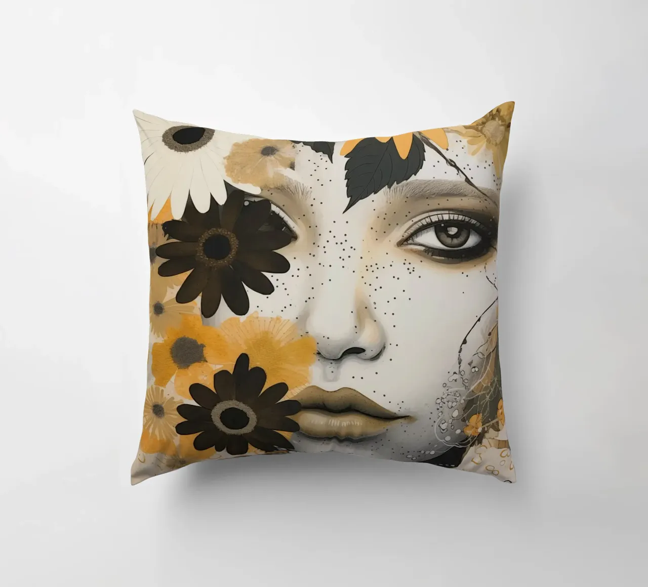 Donna con fiori cuscino da Imagine