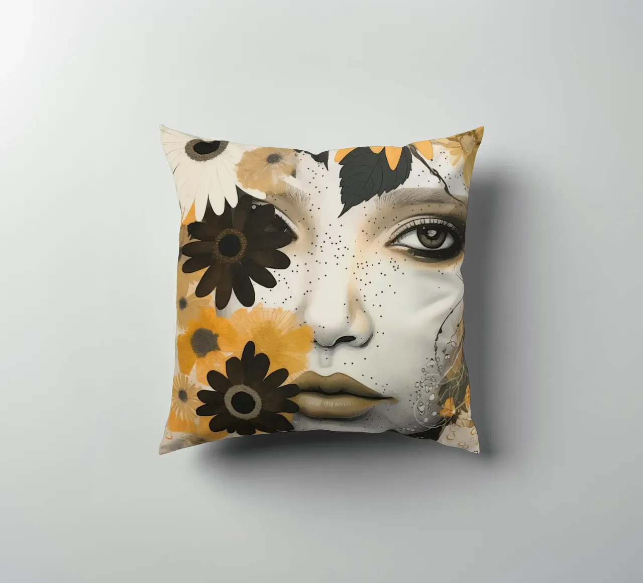Donna con fiori cuscino da Imagine