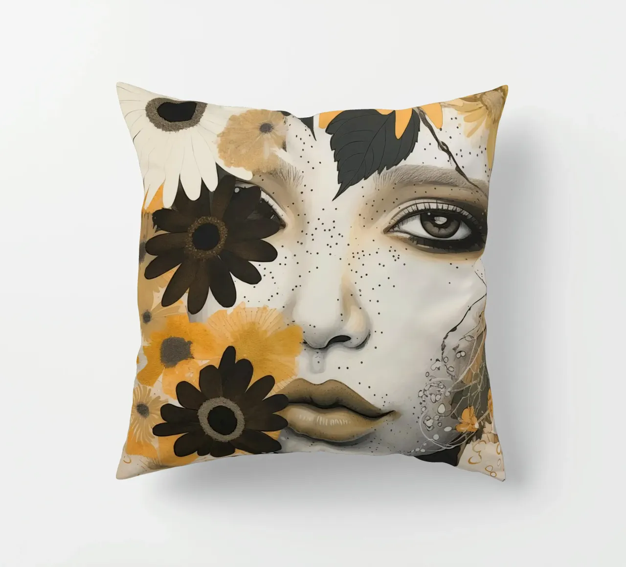 Donna con fiori cuscino da Imagine