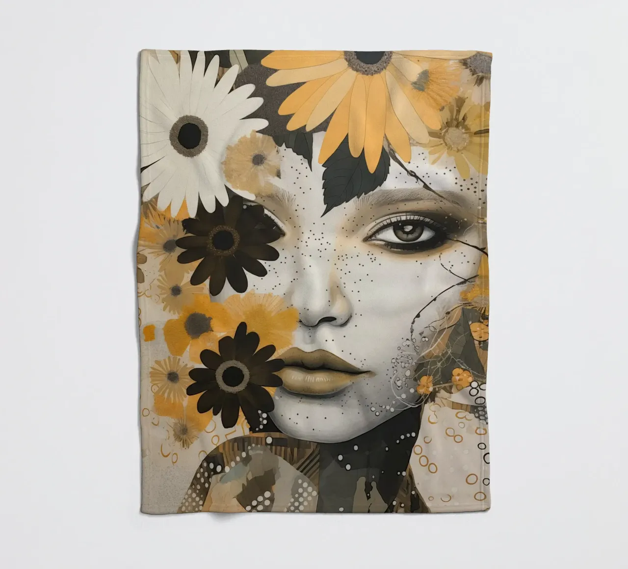 Donna con fiori coperta in pile da Imagine