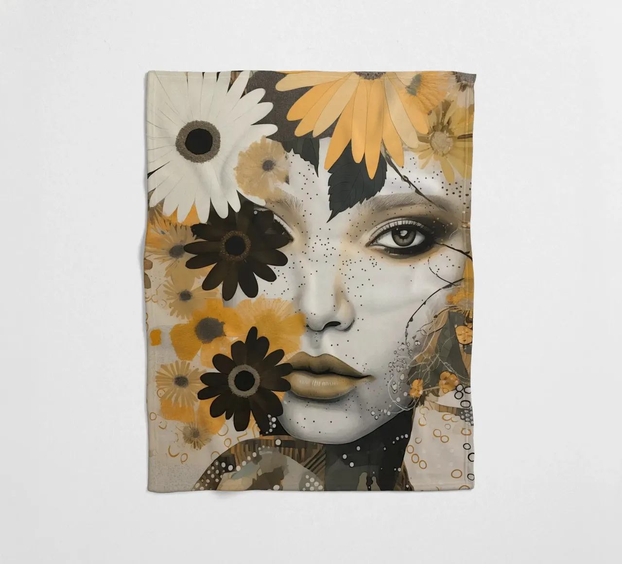 Donna con fiori coperta in pile da Imagine
