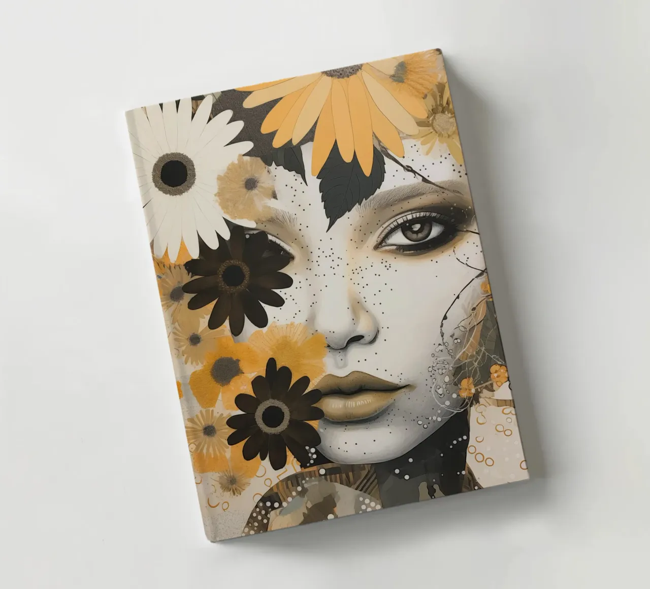 Woman with flowers notebook by Imagine