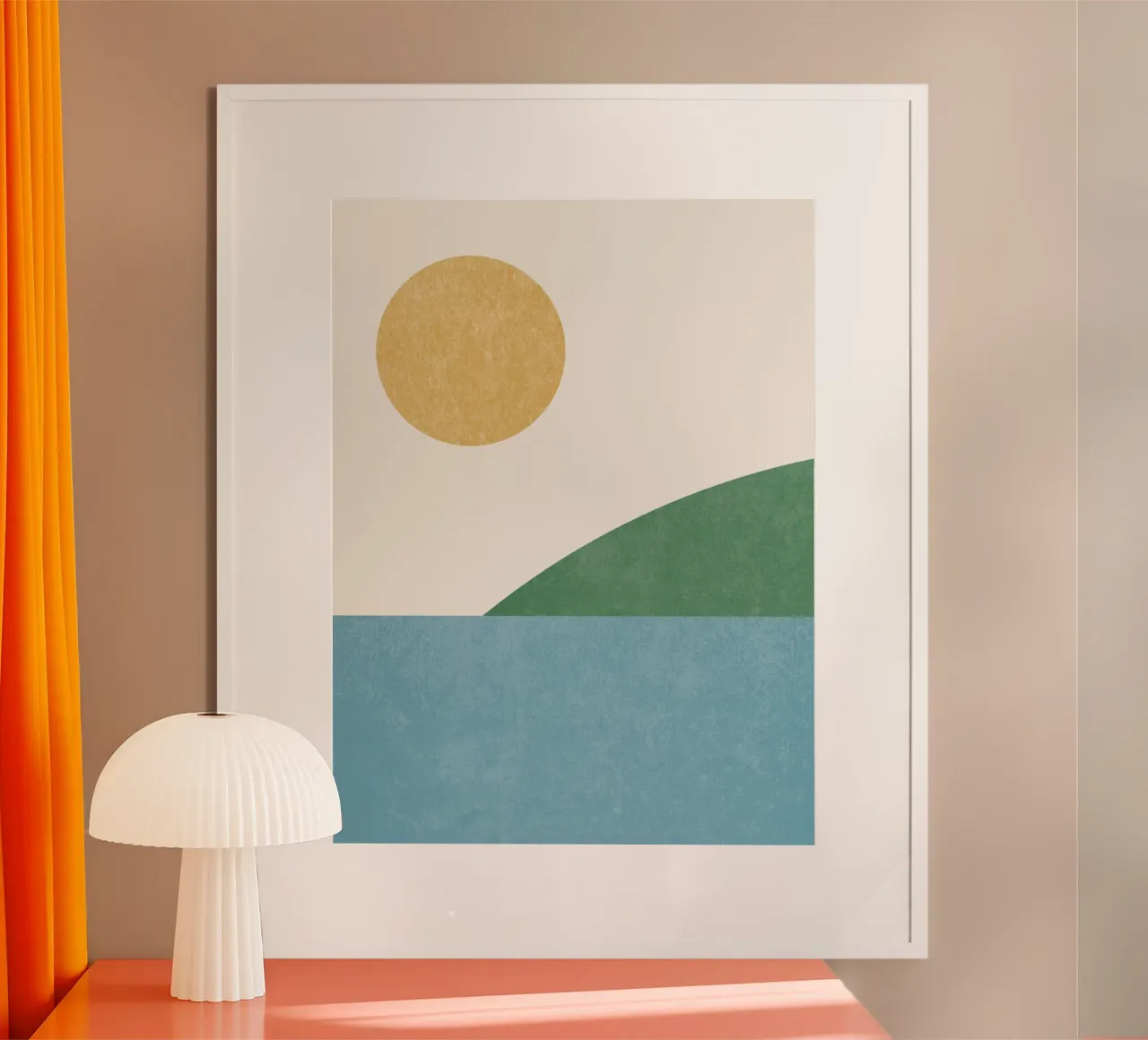 Paesaggio astratto e soleggiato poster con telaio in plastica da MoonlightPrint