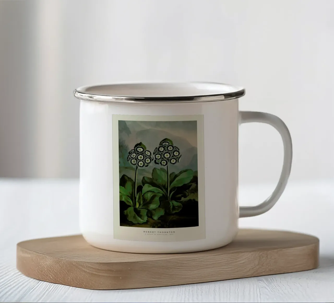 Thornton - A Group of Auriculas tazza in smalto da Vintage by JUNIQE