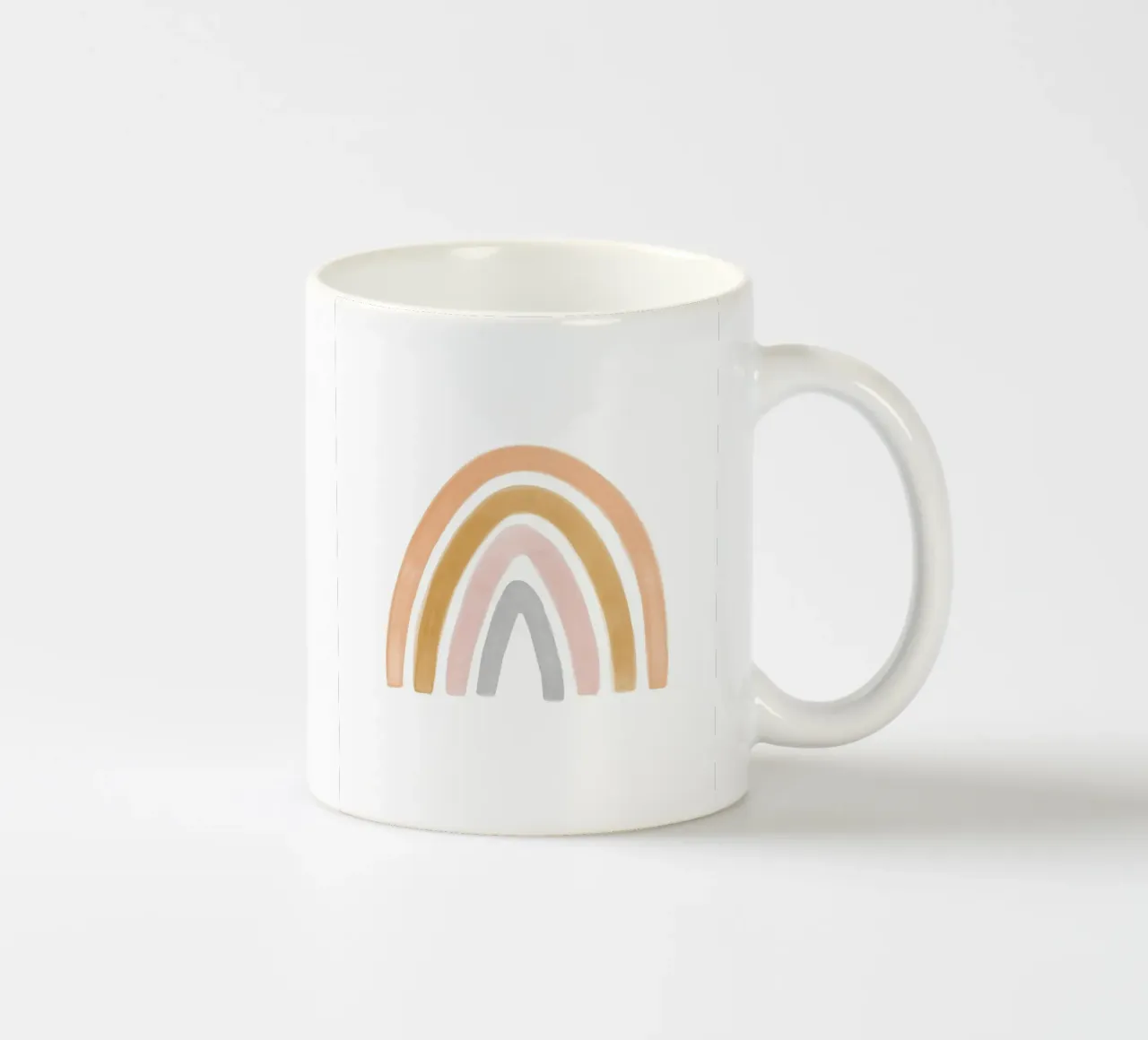 Warm tones rainbow ceramic mug by NouveauPrints