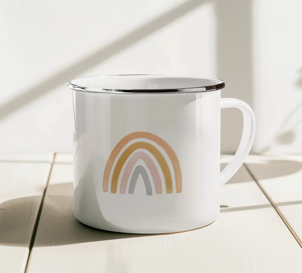 Toni caldi dell'arcobaleno tazza in smalto da NouveauPrints