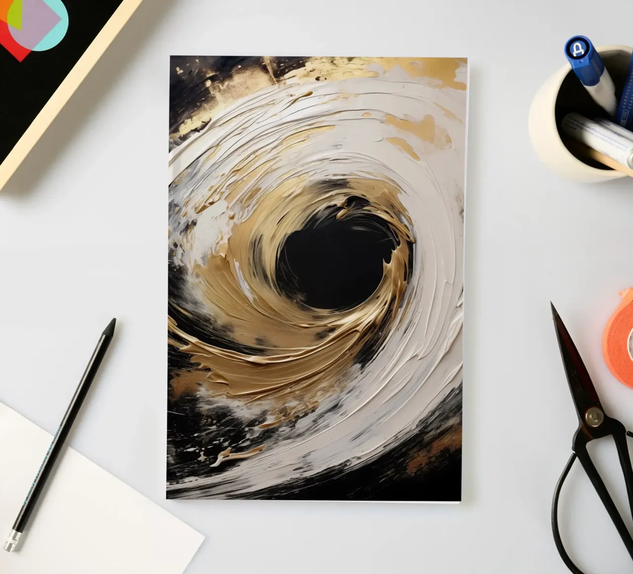 Abstract circle with gold accents notebook by Imagine