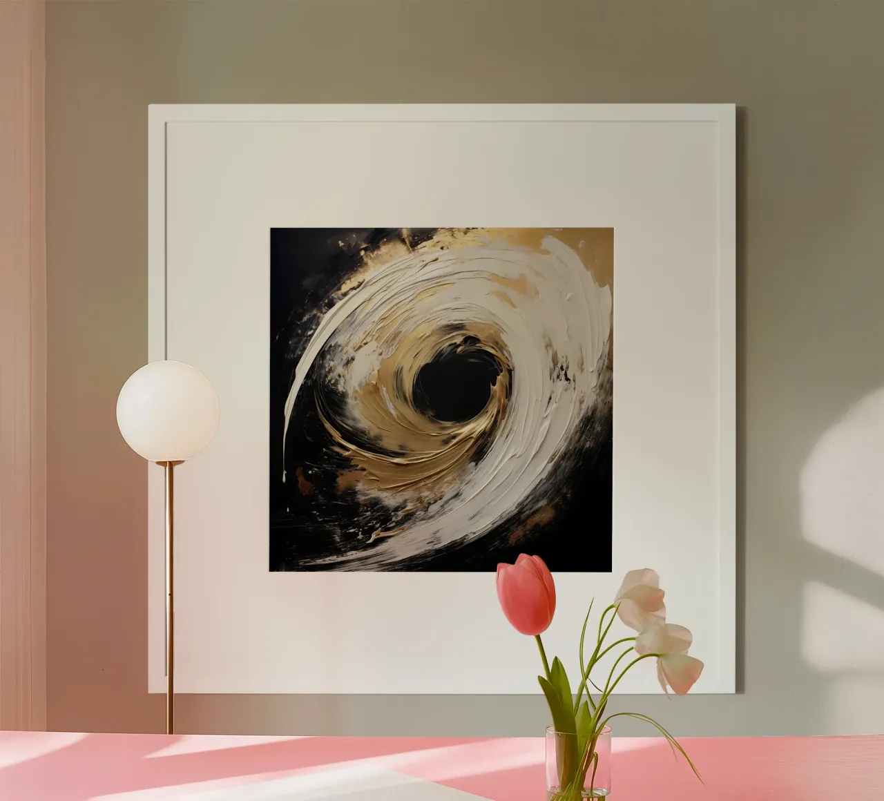 Cerchio astratto con accenti dorati poster da Imagine
