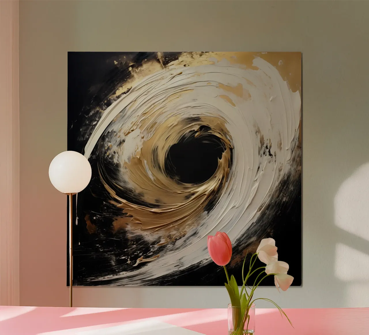 Cerchio astratto con accenti dorati poster da Imagine