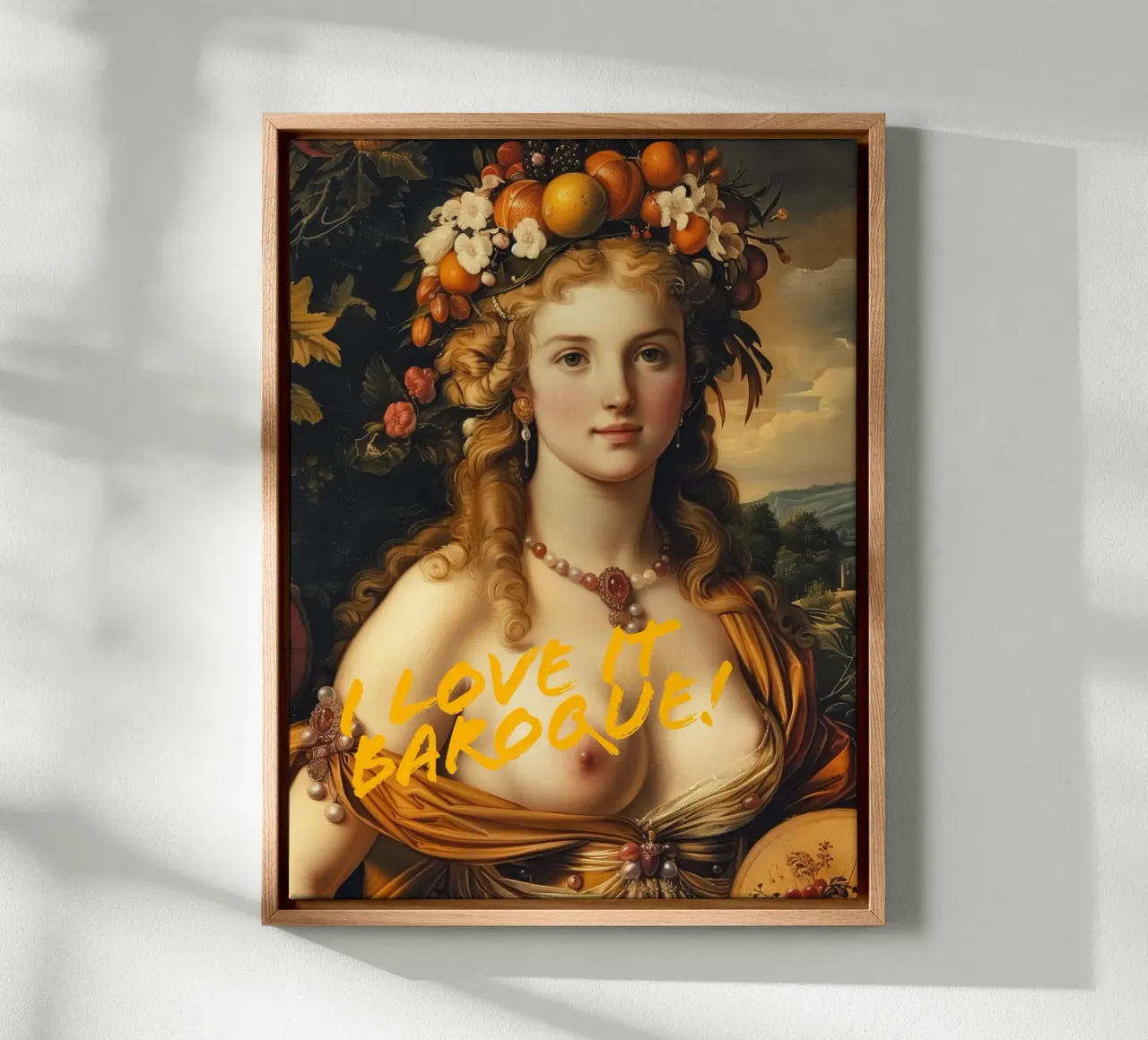 Ich liebe es Barock | Pop Art trifft Klassik Leinwand mit Schattenfugenrahmen von Autofocus