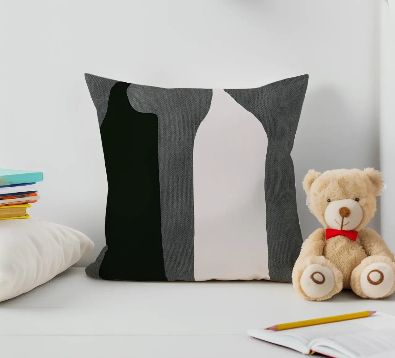 Composizione nera 06 cuscino da Little Dean