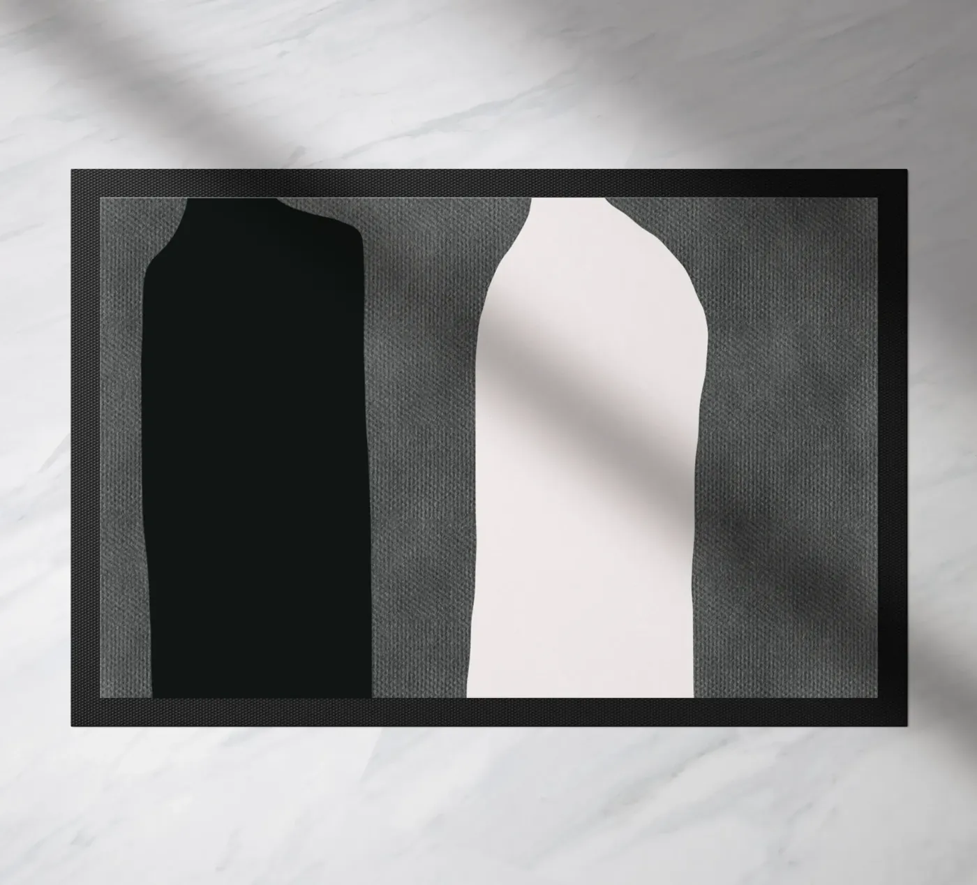 Black composition 06 doormat by Little Dean