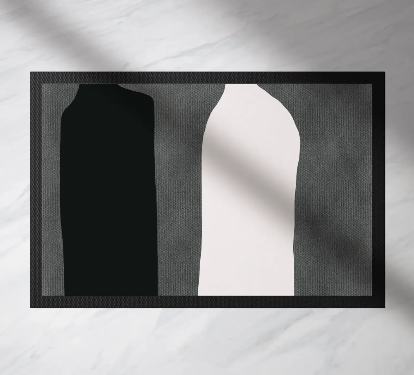 Black composition 06 doormat by Little Dean