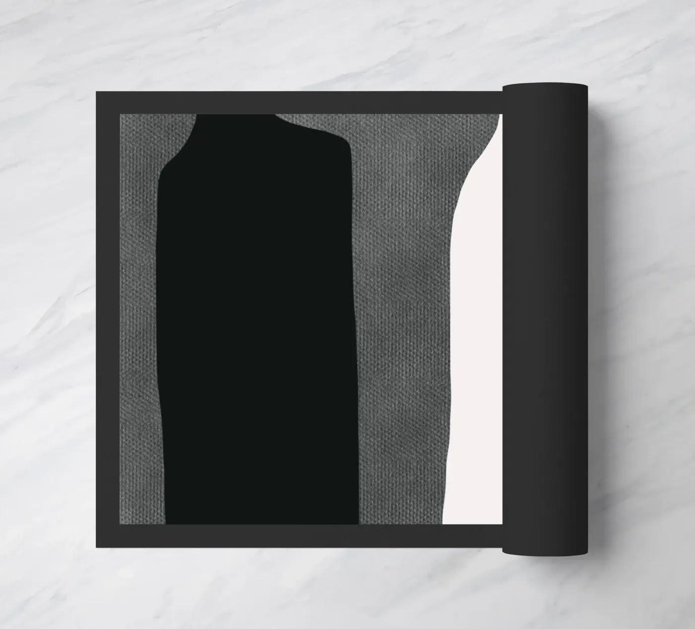 Black composition 06 doormat by Little Dean