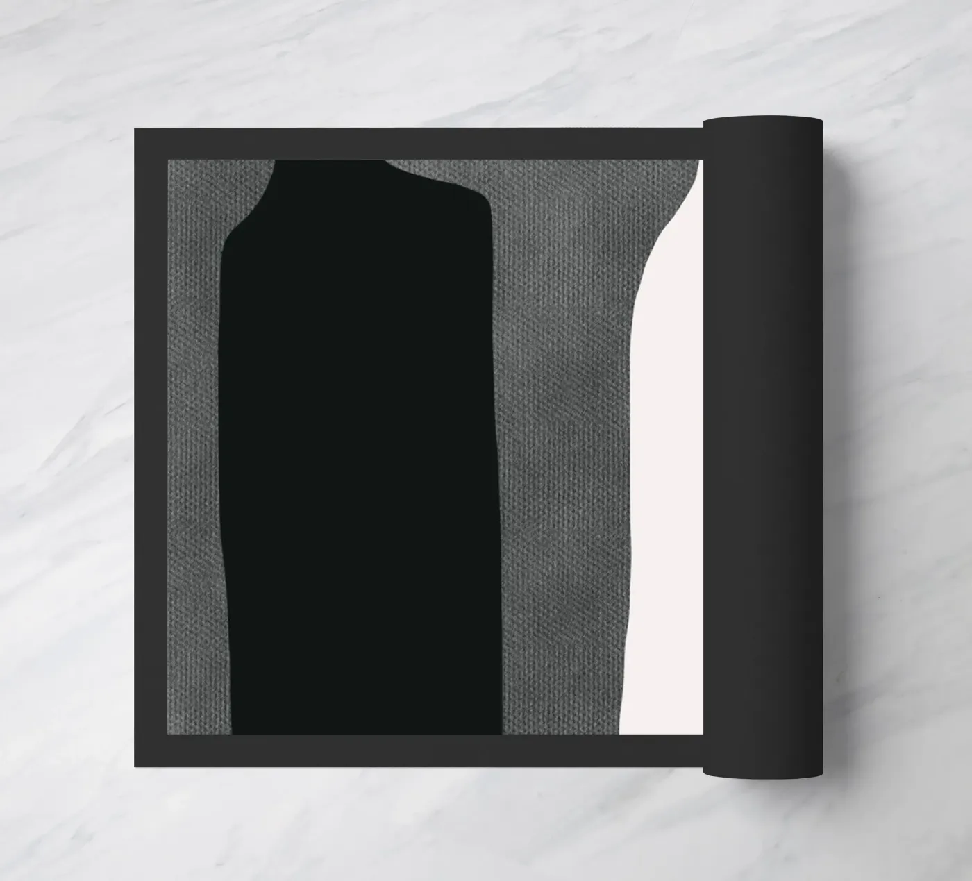 Black composition 06 doormat by Little Dean