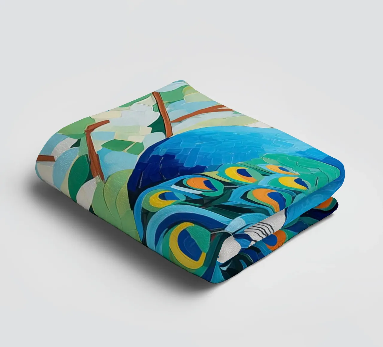 Pavone nei colori blu asciugamano da bagno da Imagine