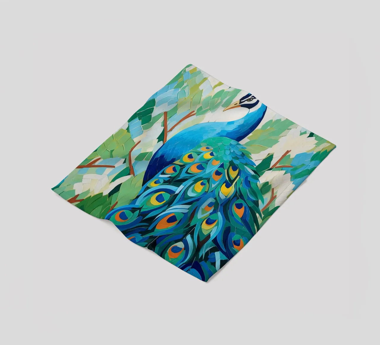 Pavone nei colori blu coperta in pile da Imagine