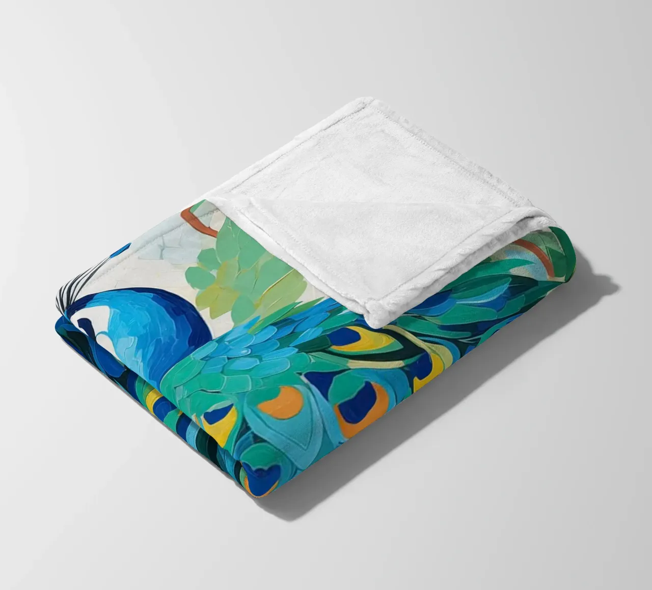 Pavone nei colori blu coperta in pile da Imagine
