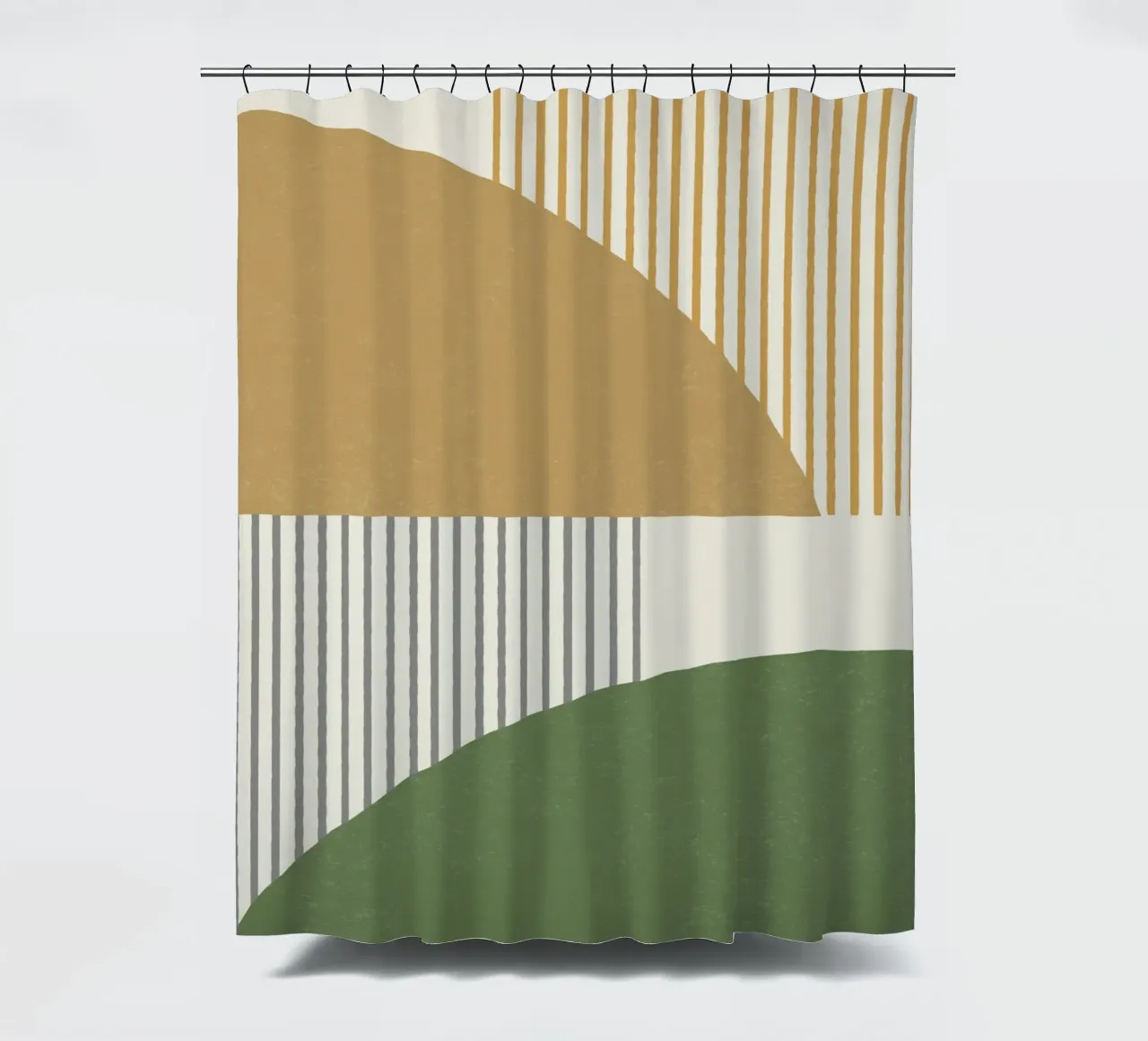 Linee del quarto di cerchio - Oro grigio tenda da doccia da MoonlightPrint
